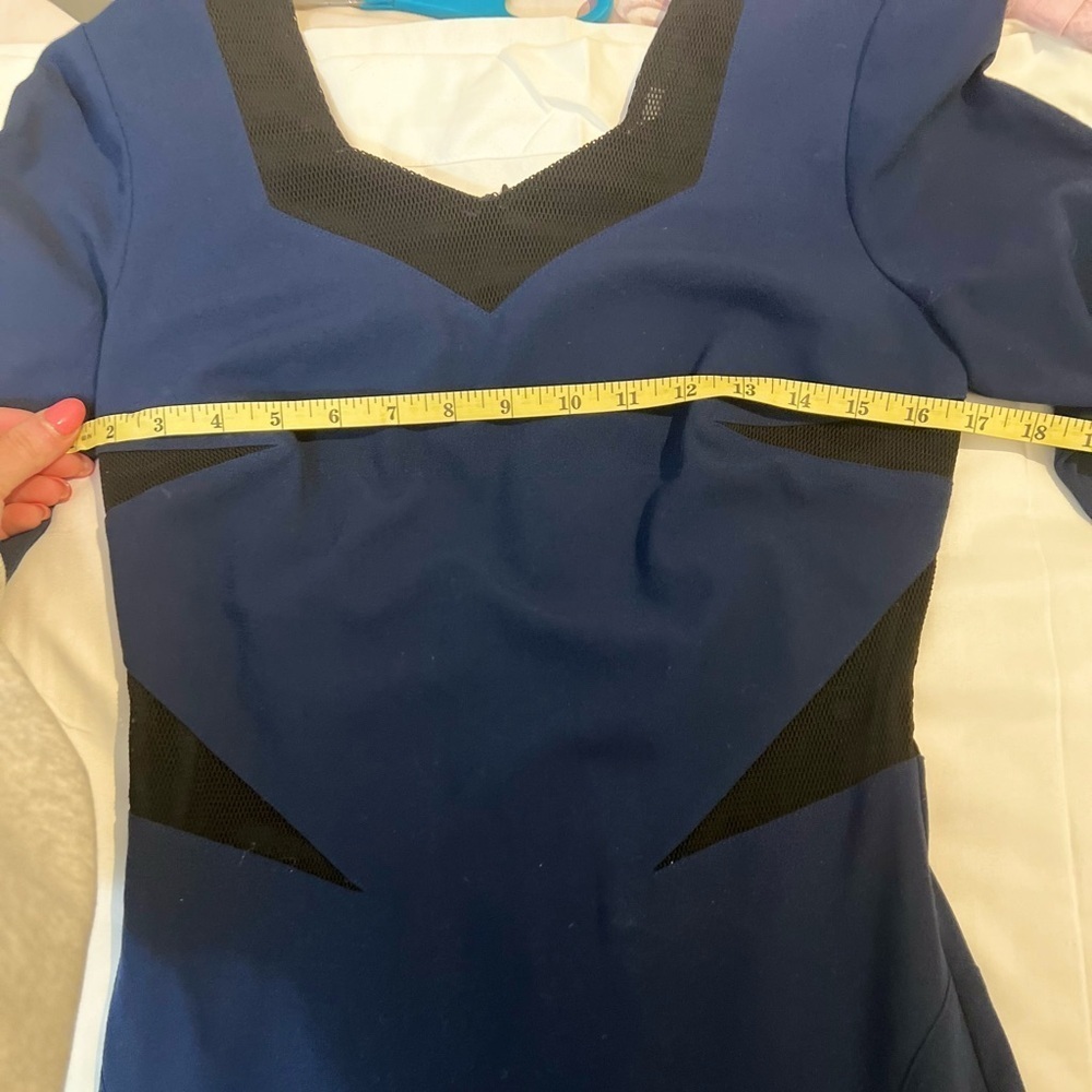 Reiss Dress Blue Womens Size 8 Body Mesh Design Long Sleeve Occasion Wear - Picture 10 of 16